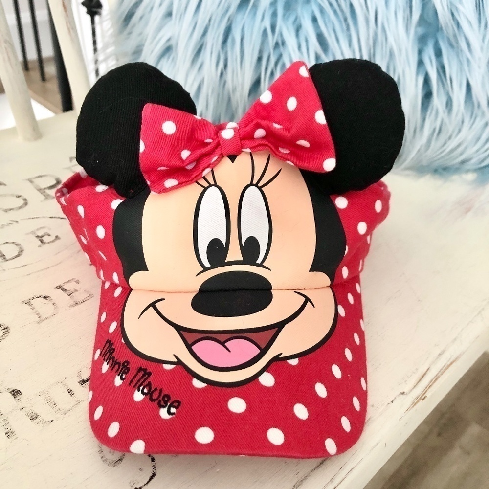 DISNEY, Minnie Mouse, Sun Visor, Adjustable, Child, Size 4 - 6X, Nice Condition
